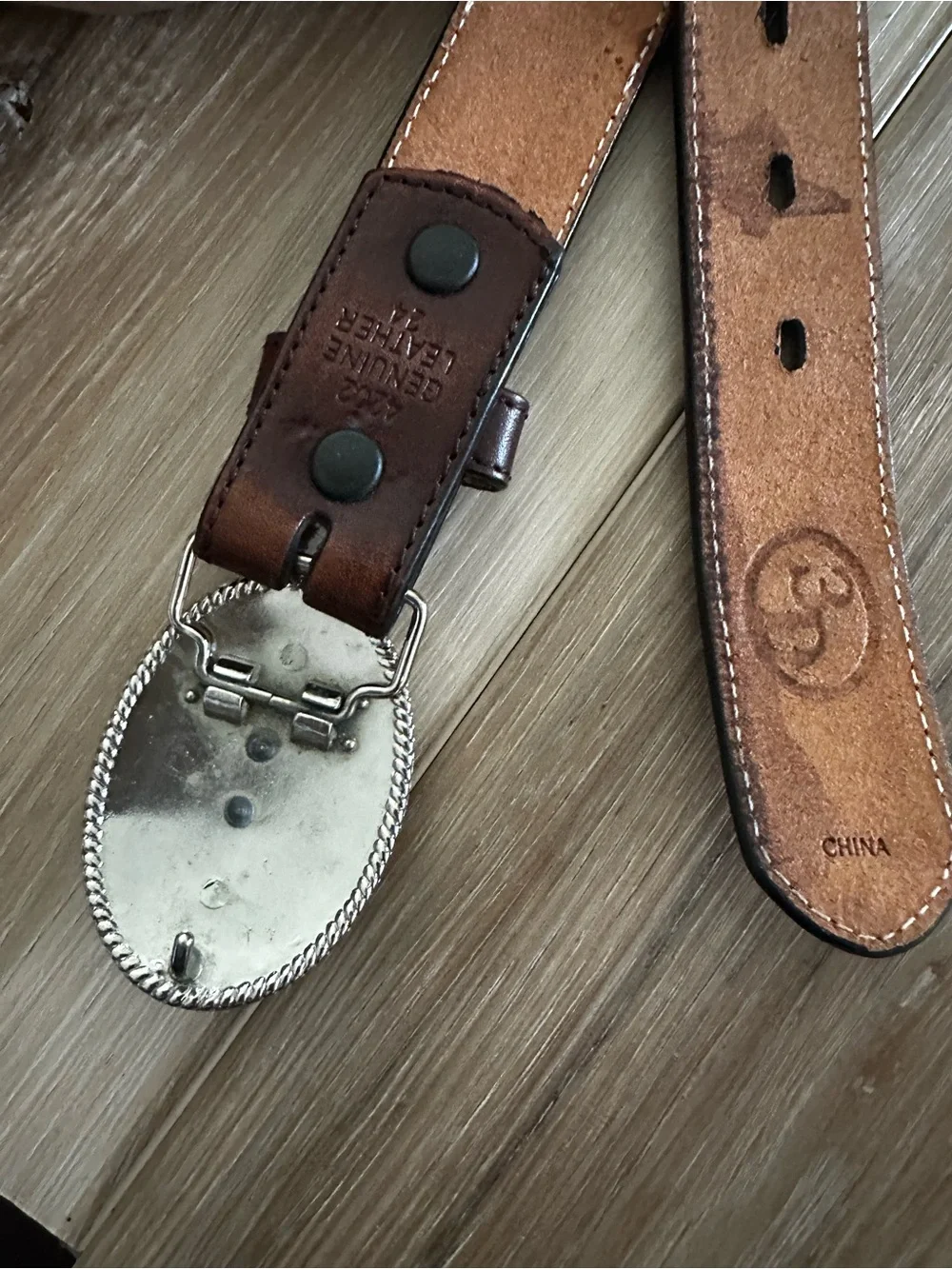 Western Longhorn Leather Belt Boys